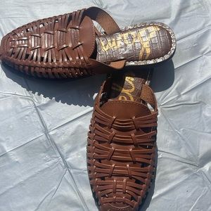 Brown leather mules by Sam Edelman. Size 7
